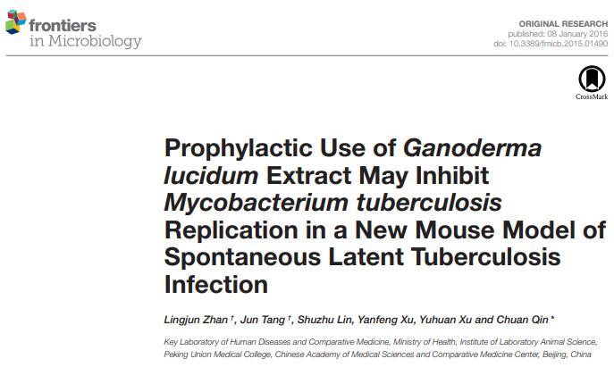 Prophylactic Use of Ganoderma lucidum Extract May Inhibit Mycobacterium tuberculosis Replication in a New Mouse Model of Spontaneous Latent Tuberculosis Infection.