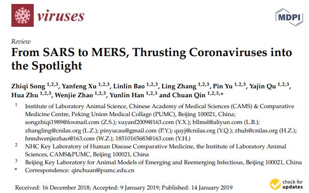 From SARS to MERS, Thrusting Coronaviruses into the Spotlight.